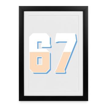 6 7 – Un design de texte minimaliste tendance, - Affiche encadrée (27 × 37 cm) - noir - Devant