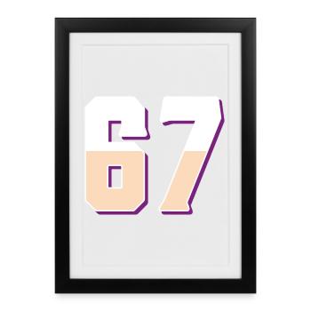 6 7 – Un design de texte minimaliste tendance, - Affiche encadrée (27 × 37 cm) - noir - Devant