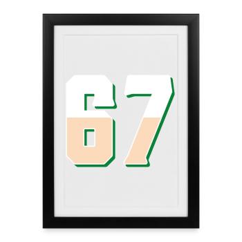 6 7 – Un design de texte minimaliste tendance, - Affiche encadrée (27 × 37 cm) - noir - Devant