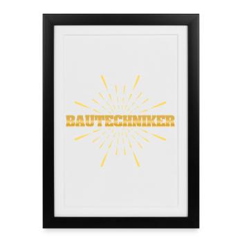 Construction technician as a job - Framed poster (27 × 37 cm) - black - Front