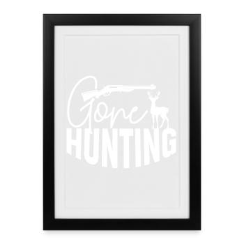 Partie à la chasse - Affiche encadrée (27 × 37 cm) - noir - Devant