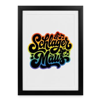 Schlager Maus - Schlagermaus - Schlagermusik - Affiche encadrée (27 × 37 cm) - noir - Devant