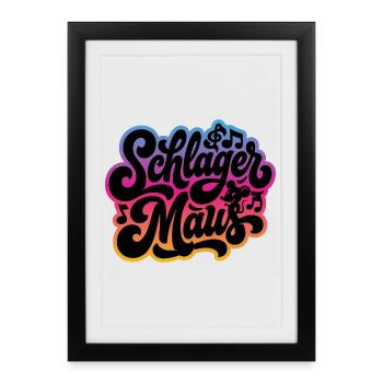 Schlager Maus - Schlagermaus - Schlagermusik - Affiche encadrée (27 × 37 cm) - noir - Devant