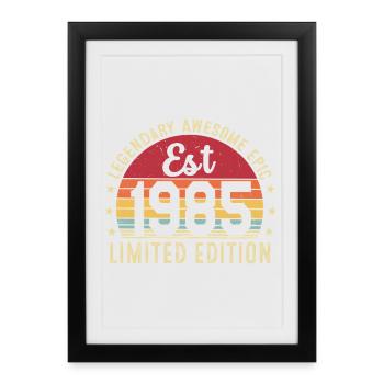41st Birthday 1985 Gift 41 Years, Vintage 1985 - Framed poster (27 × 37 cm) - black - Front