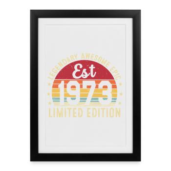 53rd Anniversary - Vintage Gift 1973 - Framed poster (27 × 37 cm) - black - Front