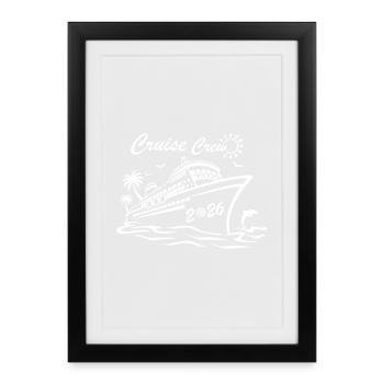 Cruise Crew 2026, chemise assortie Cruise Crew - Affiche encadrée (27 × 37 cm) - noir - Devant