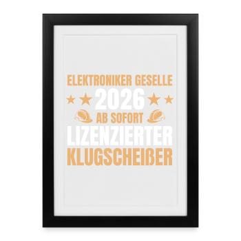Technicien en électronique Compagnon 2026 Formation terminée - Affiche encadrée (27 × 37 cm) - noir - Devant