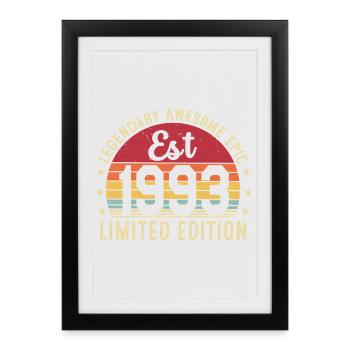33rd Anniversary - Vintage Gift 1993 - Framed poster (27 × 37 cm) - black - Front
