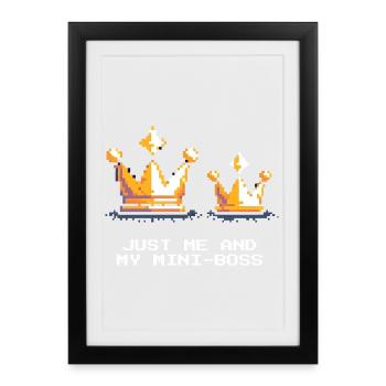 Just Me & My Miniboss | Dad Child - Framed poster (27 × 37 cm) - black - Front