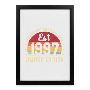 29ème anniversaire - Cadeau Vintage 1997 - Affiche encadrée (27 × 37 cm) - noir - Devant