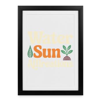 Water Sun Affireations Nature Design - Framed poster (27 × 37 cm) - black - Front