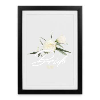 Team Bride - Framed poster (27 × 37 cm) - black - Front