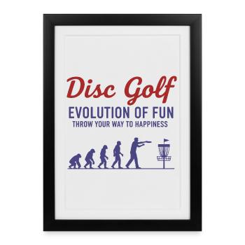 Disc Golf : Évolution du plaisir : lancez-vous - Affiche encadrée (27 × 37 cm) - noir - Devant