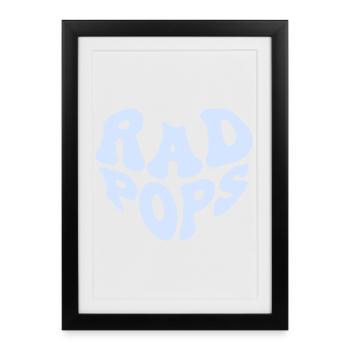Rétro Rad Pops Heart - Cool Pops (Couleur personnalisée) - Affiche encadrée (27 × 37 cm) - noir - Devant