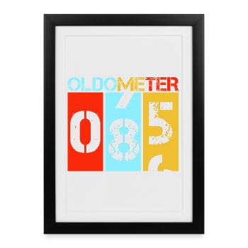 Oldometer 85 Funny 85th Birthday Milestone Gift - Framed poster (27 × 37 cm) - black - Front