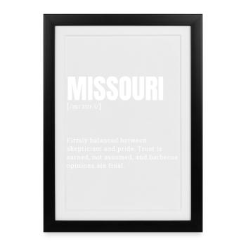 Art de frappe en gras du Missouri - Affiche encadrée (27 × 37 cm) - noir - Devant
