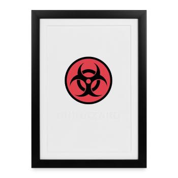 Biological Risk - Symbol, Music, Metal, Electro - Framed poster (27 × 37 cm) - black - Front