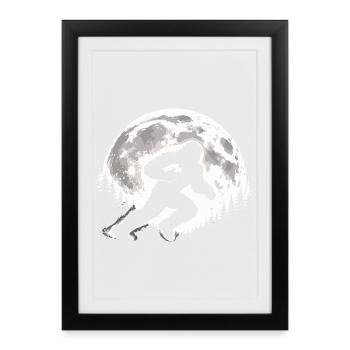 Bigfoot Rugby - Affiche encadrée (27 × 37 cm) - noir - Devant