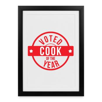 Voted Cook of the Year : Badge de Chef - Framed poster (27 × 37 cm) - black - Front