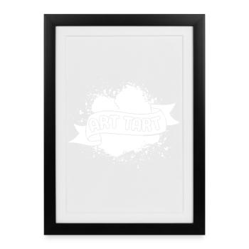 Peintre d’art drôle Art Art Dessin de tarte - Affiche encadrée (27 × 37 cm) - noir - Devant