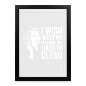 Chemise humoristique domestique pour femmes - Affiche encadrée (27 × 37 cm) - noir - Devant