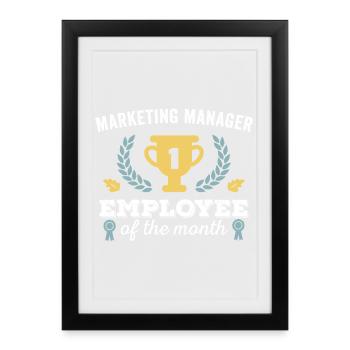 Marketing Manager Employee of the Month - Framed poster (27 × 37 cm) - black - Front