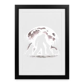 Bigfoot Dog Lover - Framed poster (27 × 37 cm) - black - Front