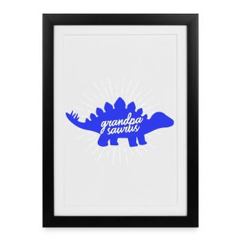 Grandpasaurus Stegosaurus Dinosaur Grandpa - Framed poster (27 × 37 cm) - black - Front