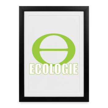 Sigle Ecologie Minimaliste Vert - Affiche encadrée (27 × 37 cm) - noir - Devant