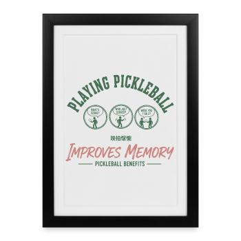Pickleball Funny Player Pickle Ball Playing Love - Framed poster (27 × 37 cm) - black - Front