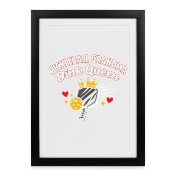 Grand-mère Dink Reine du pickleball Drôle - Affiche encadrée (27 × 37 cm) - noir - Devant