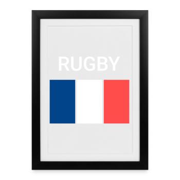 Rugby France - Affiche encadrée (27 × 37 cm) - noir - Devant