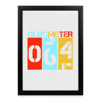 Oldometer 64 Sixty Fourth Birthday - Framed poster (27 × 37 cm) - black - Front