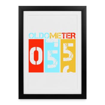 Cinquante-cinquième anniversaire d’Oldometer 55 - Affiche encadrée (27 × 37 cm) - noir - Devant