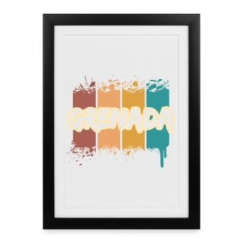 Cadeau pour la Grenade - Affiche encadrée (27 × 37 cm) - noir - Devant