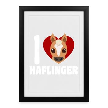 J’adore le cœur Haflinger - Affiche encadrée (27 × 37 cm) - noir - Devant