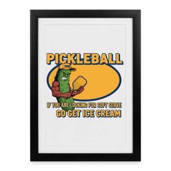 Joueur drôle de pickleball Va ramollir la crème - Affiche encadrée (27 × 37 cm) - noir - Devant