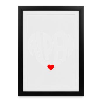 Faute de frappe de Cœur des Alpes - Affiche encadrée (27 × 37 cm) - noir - Devant