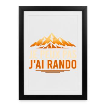 Je peux pas j’ai rando humour randonnée trek - Affiche encadrée (27 × 37 cm) - noir - Devant