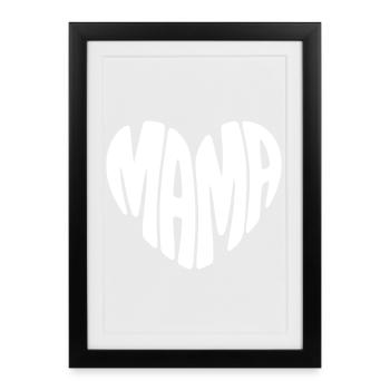 La fête des mères du Cœur de Maman - Affiche encadrée (27 × 37 cm) - noir - Devant