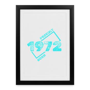 Idée cadeau 1972 - Affiche encadrée (27 × 37 cm) - noir - Devant
