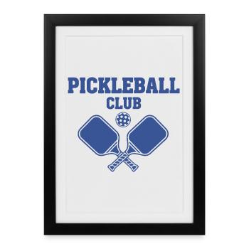 Club de pickleball : Joueur drôle adore le terrain de pickleball - Affiche encadrée (27 × 37 cm) - noir - Devant