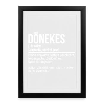 Dönekes Ruhrpott Dialekt, Ruhrgebiet Slang, Hoodie - Gerahmtes Poster (27 × 37 cm) - Schwarz - Vorne