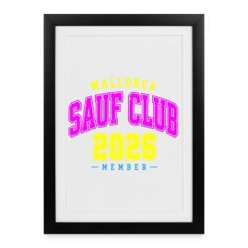 Malle 2026 Membre du Sauf Club Mallorca 2026 - Affiche encadrée (27 × 37 cm) - noir - Devant
