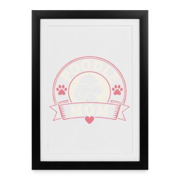 Logo de la Maman Caniche Imprimé - Affiche encadrée (27 × 37 cm) - noir - Devant