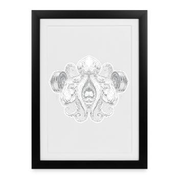 Bodybuilding Kraken for Gym Men - Framed poster (27 × 37 cm) - black - Front