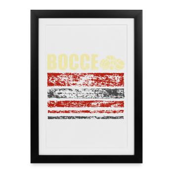 Joueur de pétanque de bocce boule - Affiche encadrée (27 × 37 cm) - noir - Devant