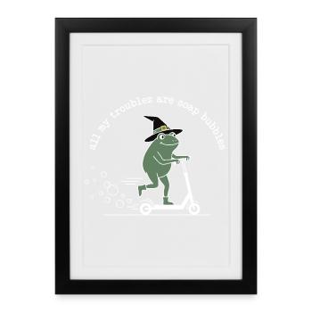 All My Troubles Are Soap Bubbles - Framed poster (27 × 37 cm) - black - Front