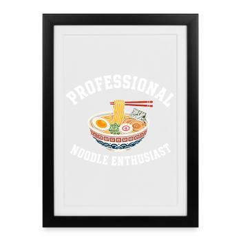 Japanese Ramen Anime Noodles Design - Framed poster (27 × 37 cm) - black - Front