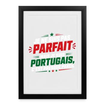 Je ne suis pas parfait, Portugais - Affiche encadrée (27 × 37 cm) - noir - Devant